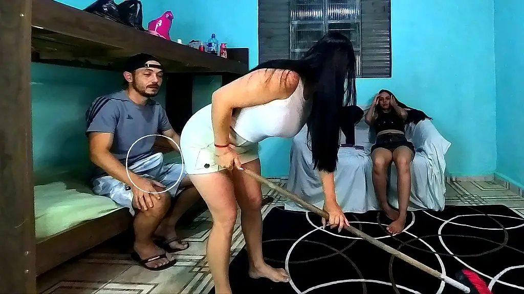 my wife s friend teases me with her short skirt, making me hard near my wife