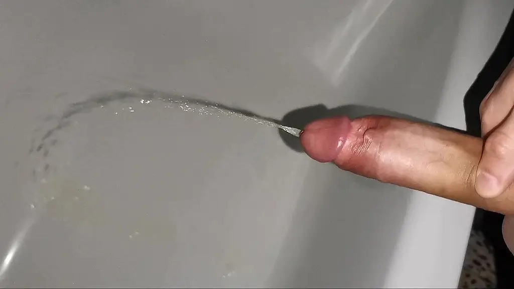 a very powerful stream from a large penis