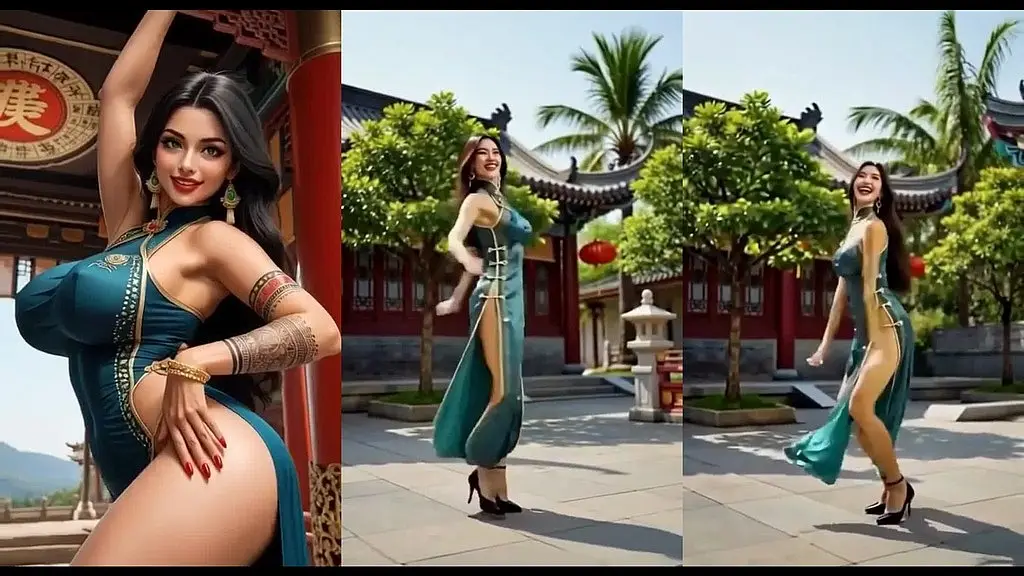 beautiful woman dance, ai animation