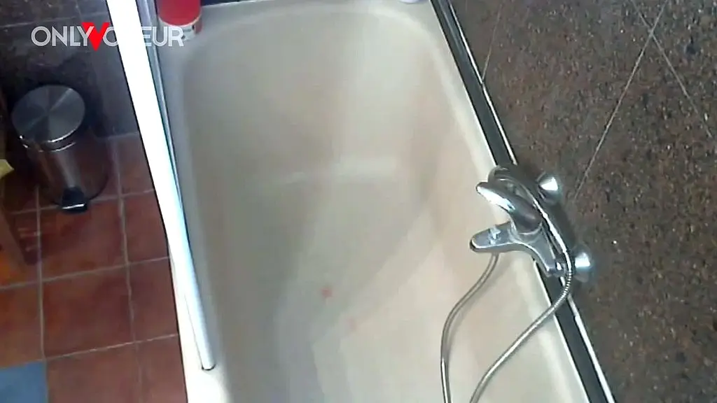 curvy teen getting intense orgasm with her dildo masturbating in bathtub