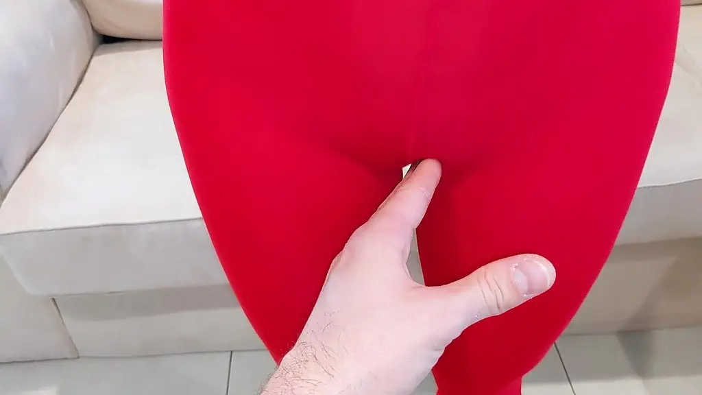 huge cumshot with a japanese girl with red pantyhose