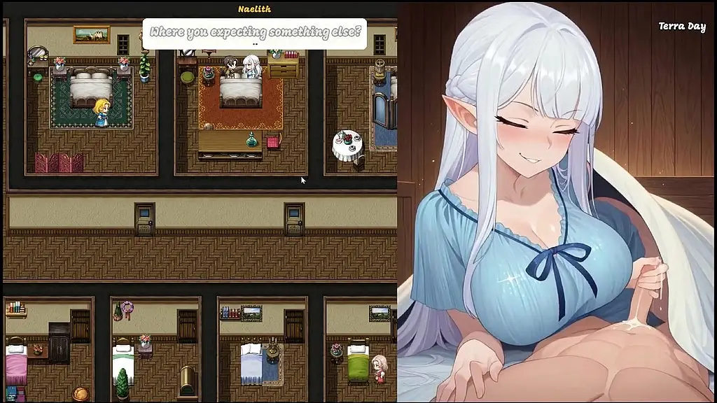 ntr tales the elf next stream [ cuckold hentai game ] ep.2 shy elf streamer expose her tits while her cuck husband work !