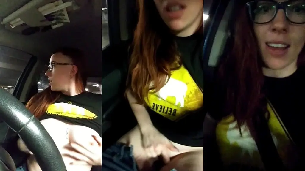 risky parking garage clit rubbing car masturbation
