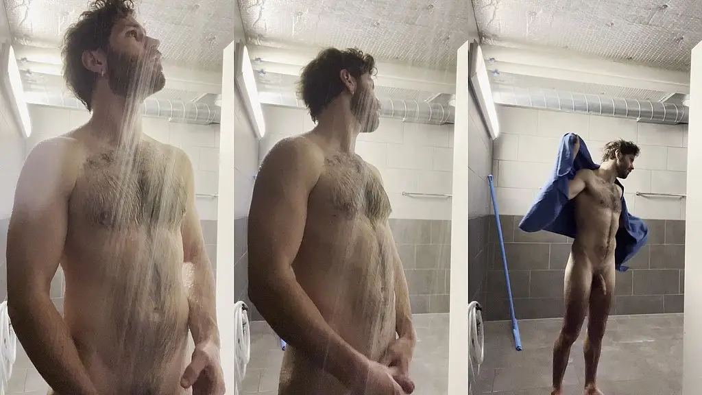 gym shower wank