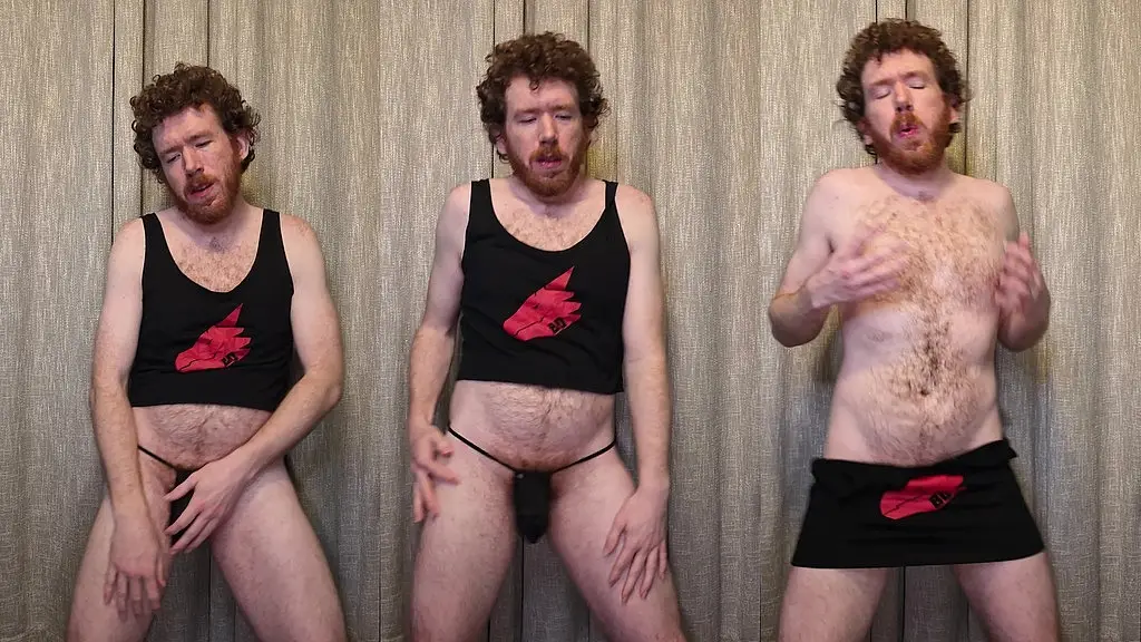 dancing and strip teasing in a crop top gstring