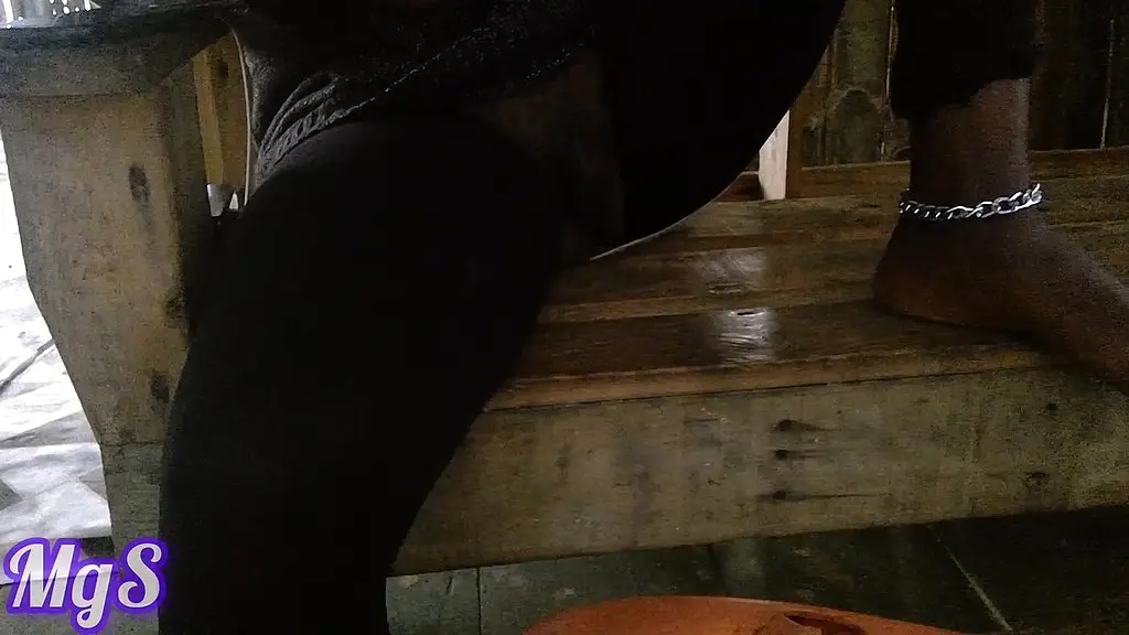 petite slim bae flashing pussy at a public bar.