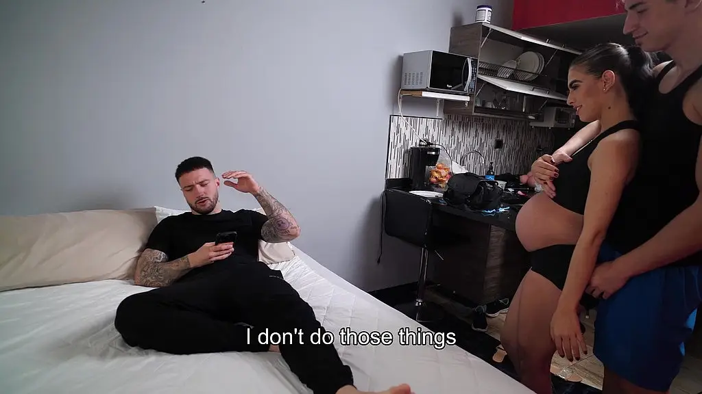 pregnant latina has a threesome with her partner and stepbrother, and gets a double load in her mouth! full 4k video