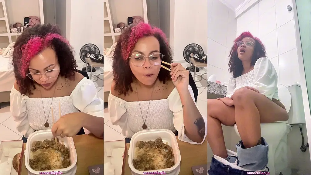 eating farting and burping in the hotel room bloated belly gassy toilet explosion & shower