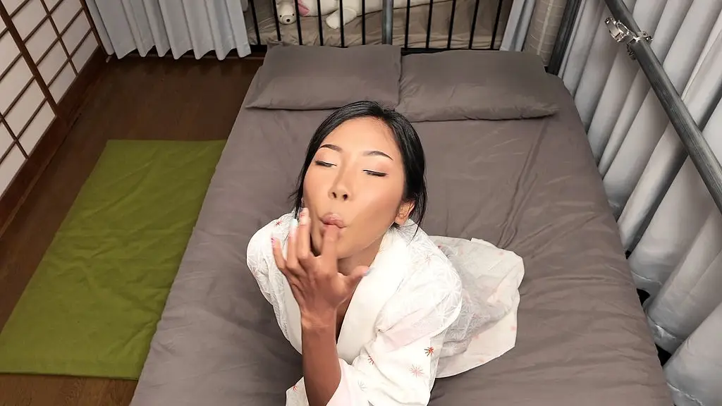 pretty asian housewife masturbates with a dildo on camera and gets fingered