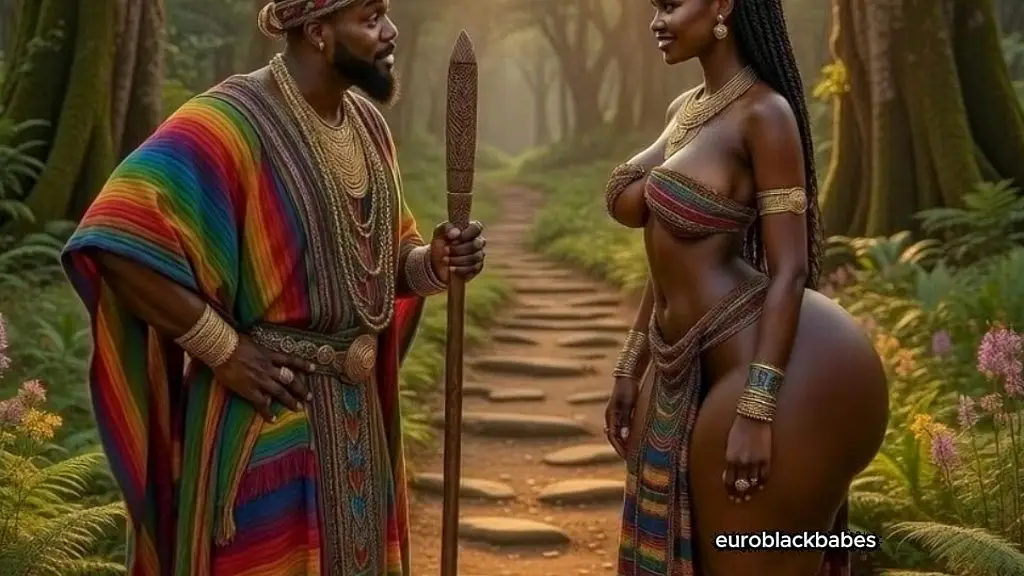 ai-generated village sexy african ebony big ass big boobs maiden seduced and fucked by an handsome big dick prince who loves raw sex