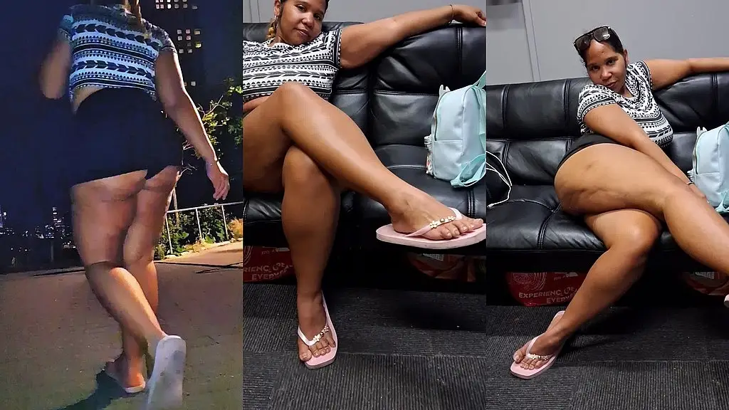 mini skirt - flip flops - thick legs - tease - ass worship - redbone - bbw latina - boricua mami