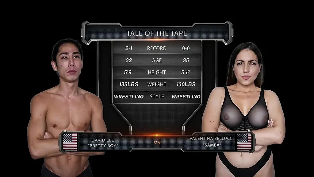 valentina bellucci vs david lee mixed wrestling