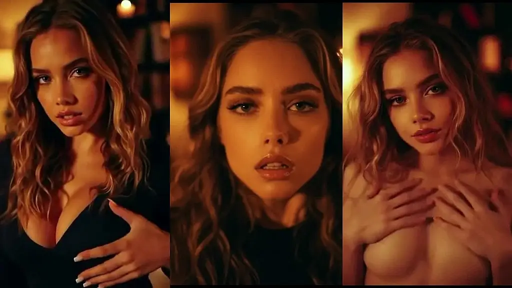 take me tonight – blonde seduction by the fireplace (ai-generated)