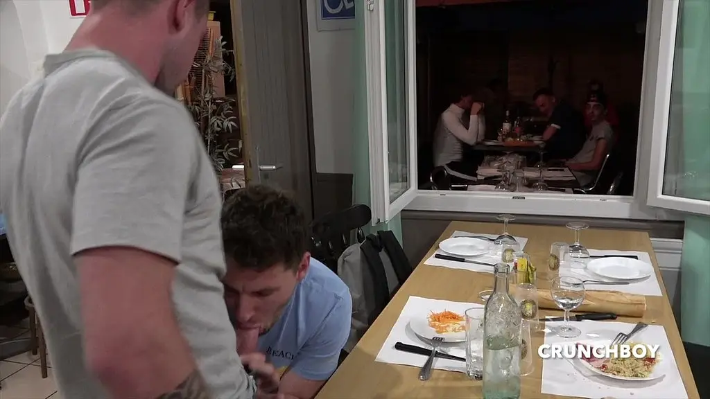 straight used raw by bisex in public restaurant