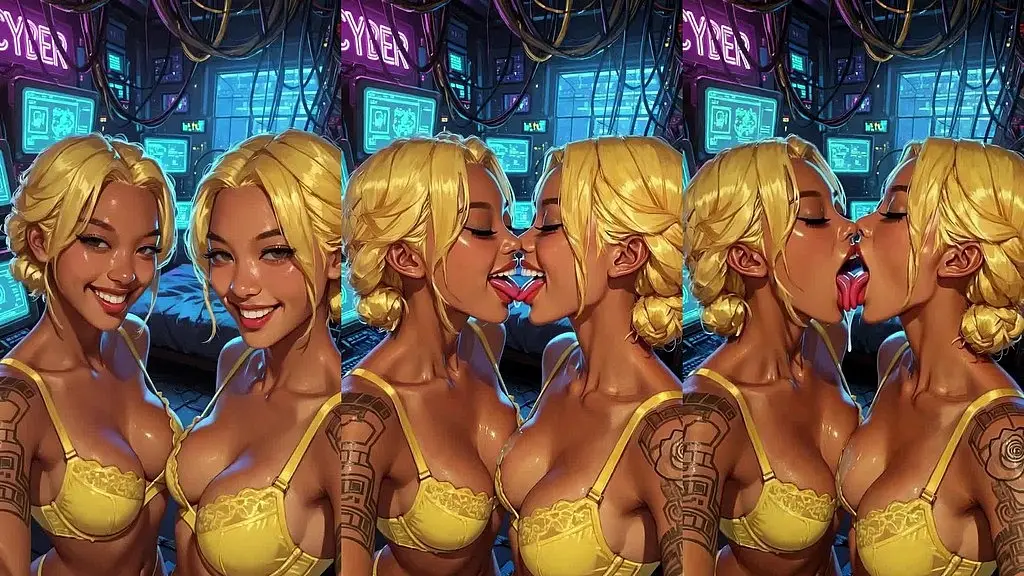 30sec ai animation: beautiful women kissing