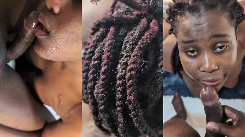black horny girlfriend eating my sperms / scene 2