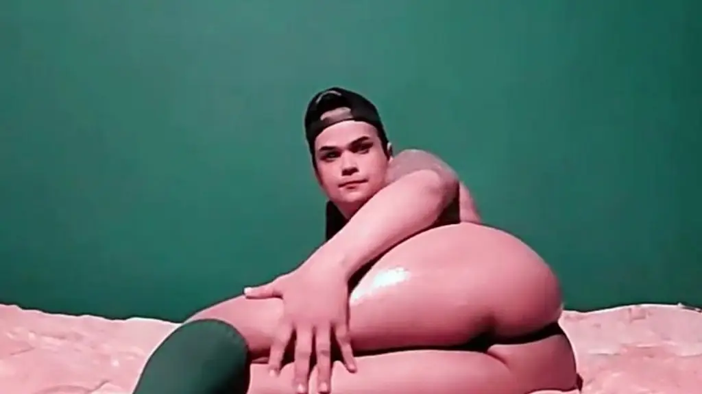 cute young gay virgin showing off his big oiled-up ass