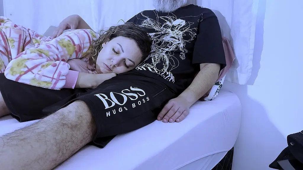 stepdaughter ends up giving a blowjob until her mouth is full of cum.