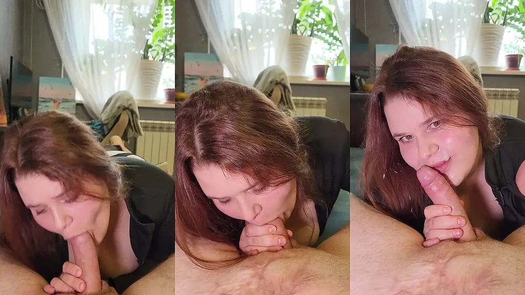 beautiful chubby milf sucks cock greedily and obediently