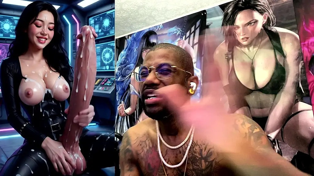 transgender anti-piracy crime squad jerking off her hard cum filled girl cock, ai generated