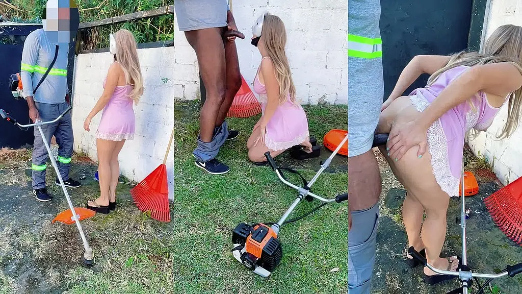 deu o cu e bebeu mijo do jardineiro enquanto marido trabalhava