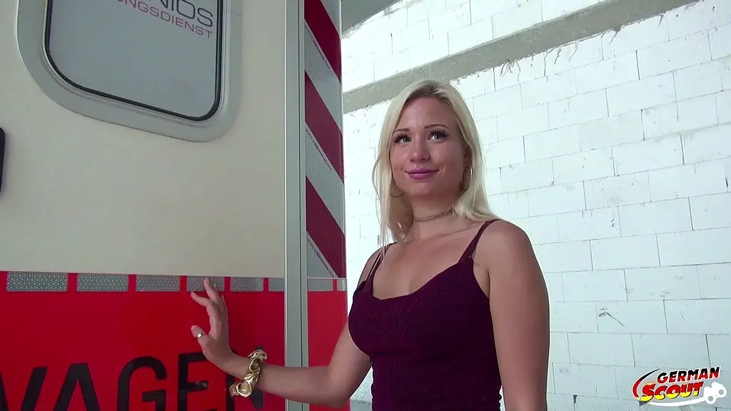 german scout - german blonde girl gabi gold pick up for no condom casting fuck