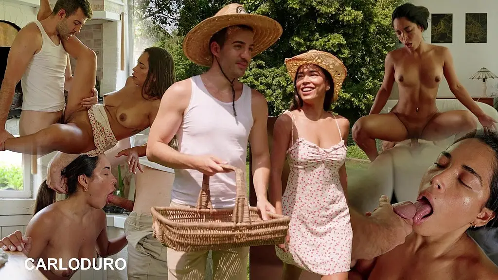 brazilian beauty mia nins picked berries, then got destroyed in the kitchen & bedroom cum in mouth & natural tits - carlo duro
