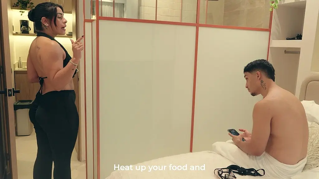 young guy ends up with a hard cock thanks to his stepmother with the sexy big ass