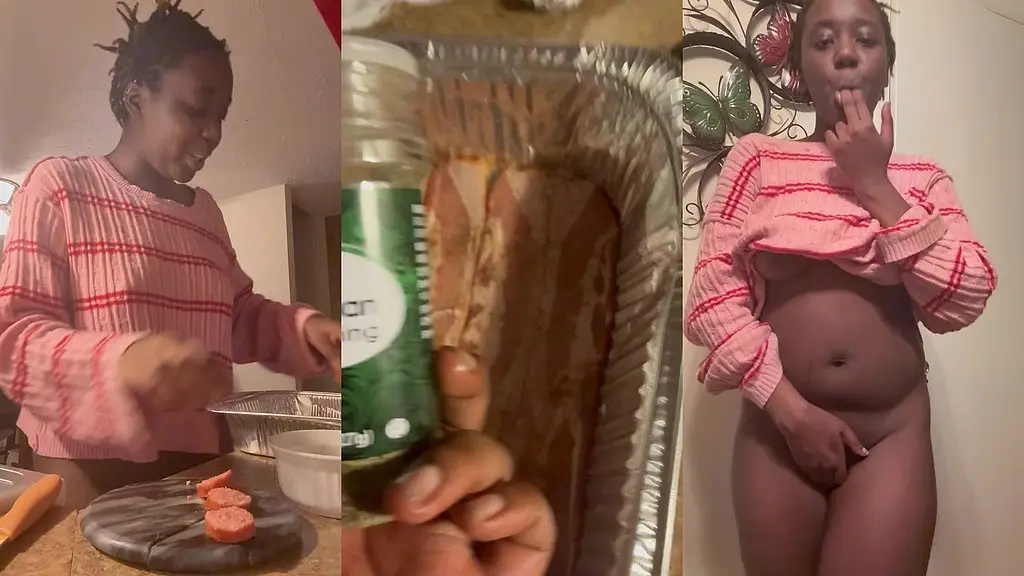 young chef nude cooking, twerking phat ass