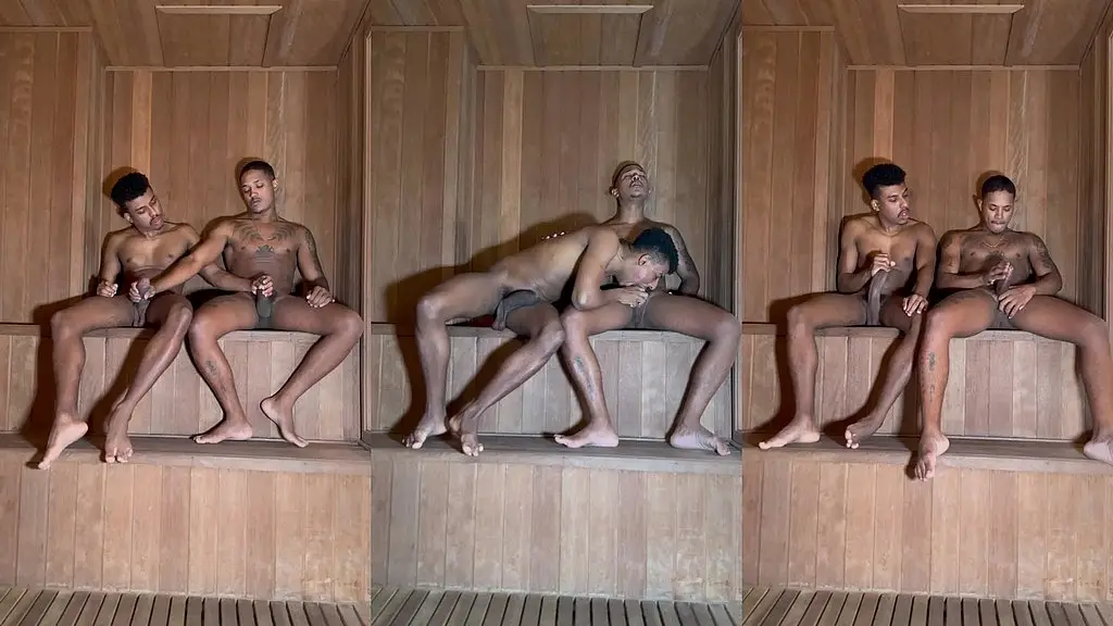punheta na sauna com o dotado - parte i