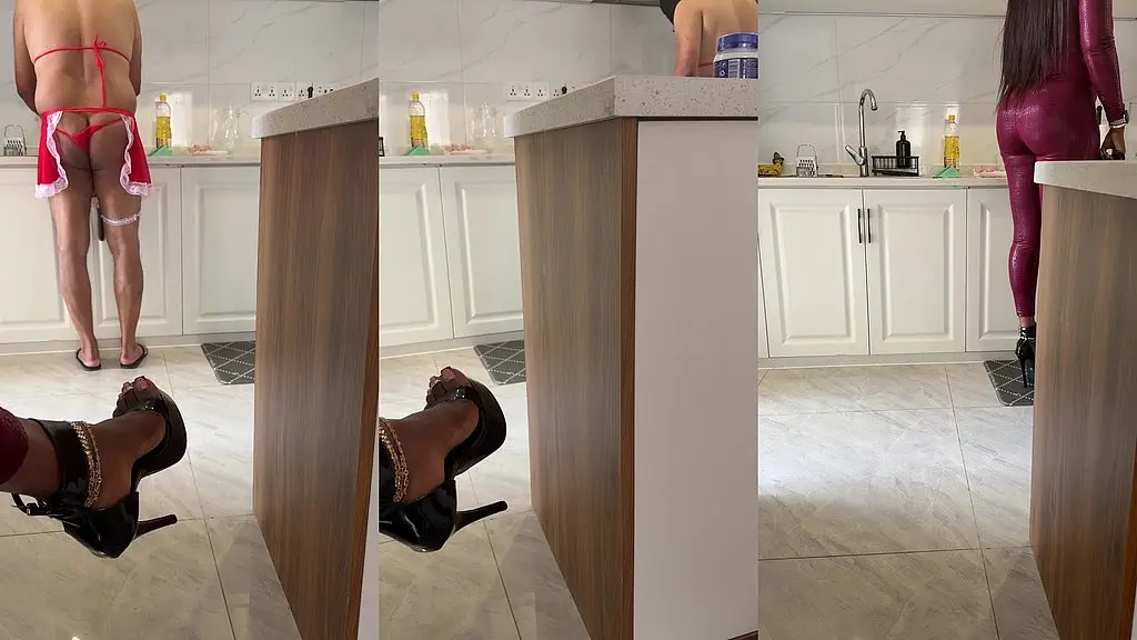 real and unfiltered femdom: my slave cooks for me/domestic servitude