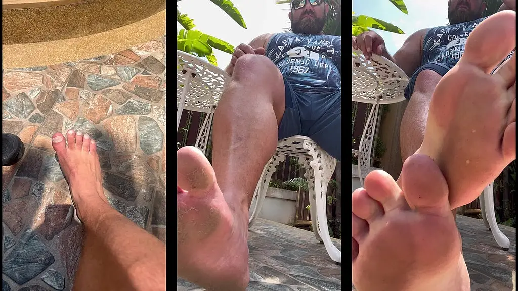 jack stacked solo - wet feet and naughty poolside teasing   showing off his feet in a steamy foot worship fantasy