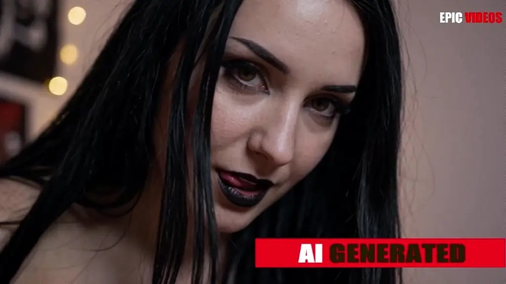 goth girl. cum in mouth. ai generated.