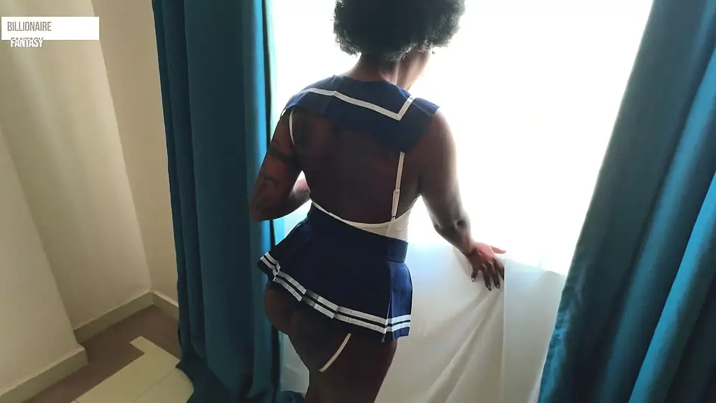 halloween: petite ebony step sister seduces her step brother with her slimthick ass - billionaire fantasy