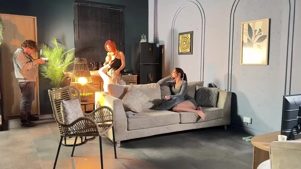 behind the camera: lesbians have sex separately with their guest